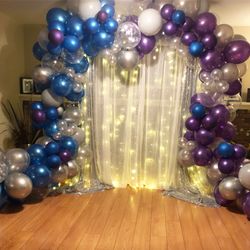Garland Balloons and Backdrop Bundle