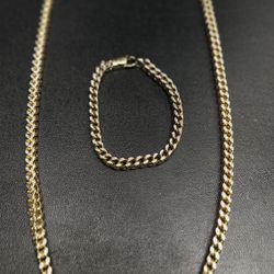 10K Gold 31” 7mm 127.1 grms necklace bracelet set brac 9” 3816 Steilacoom Blvd Lakewood (contact info removed)