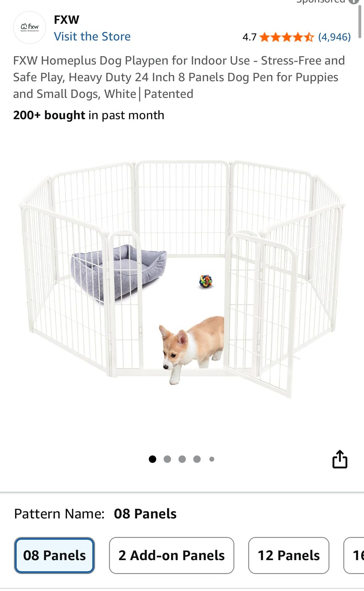 FXW Homeplus Dog Playpen With Mat And Pee Pad Holder Tray