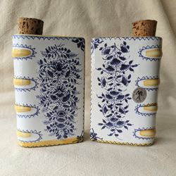 Pair of Ceramic Delft-Style Book Form Flasks