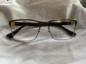 Versace Gold Square Eye Glasses Frames 