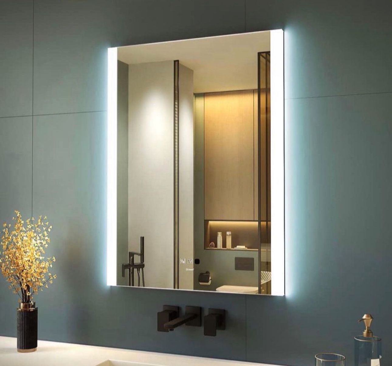 32x24 Inch Illuminated Bathroom Wall Mounted for Bathroom Vanity Mirror ...
