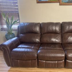 Dual Recliner Leather Sofa 