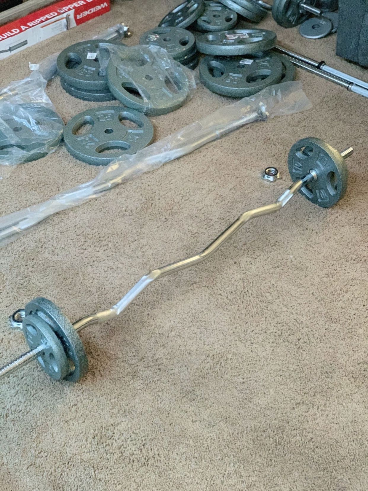 Brand New Curl Bar Weight Set with 50 Lbs