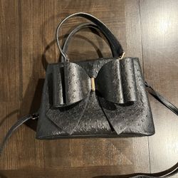 Crossi Big Black Bow Bag - Jenna Bow Vegan Crossbody Satchel