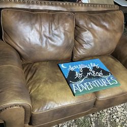 Leather Brown Couch Only $65