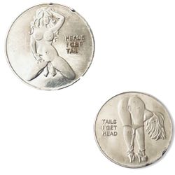 Heads/Tails Good Luck Challenge Pinup Girl Coin
