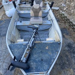 15 Foot Aluminum Boat, Motor, And Trailer