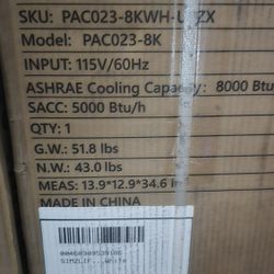 8000 BtU Portable AC