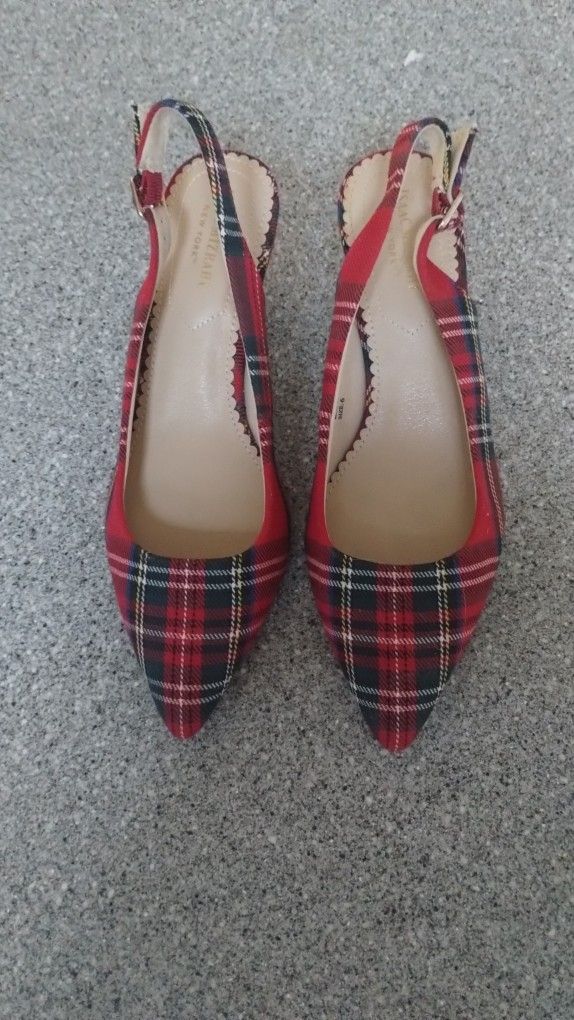 Size 6 Issac Mizrahi Plaid Heels