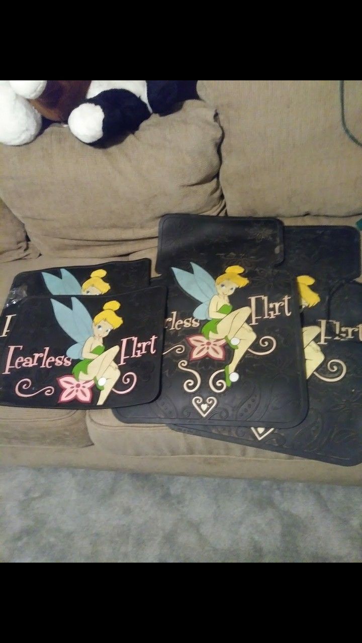 Tinkerbell floor mats with steering wheel cover