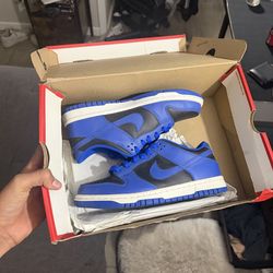 Blue and black dunks 5y