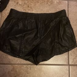 Black Pleather Shorts Brand New Never Worn