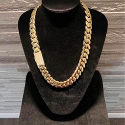 20mm Miami Cuban Link Gold Plated Chain Necklace 18k & 14k Diamond Iced Out Lock