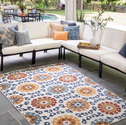 nuLOOM Aurora Modern Bohemian Multi 9 ft. x 12 ft. Indoor/Outdoor Patio Area Rug
