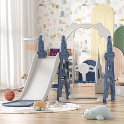 Kids Play Slide and Swing Set Indoor Outdoor Play Ground, New
