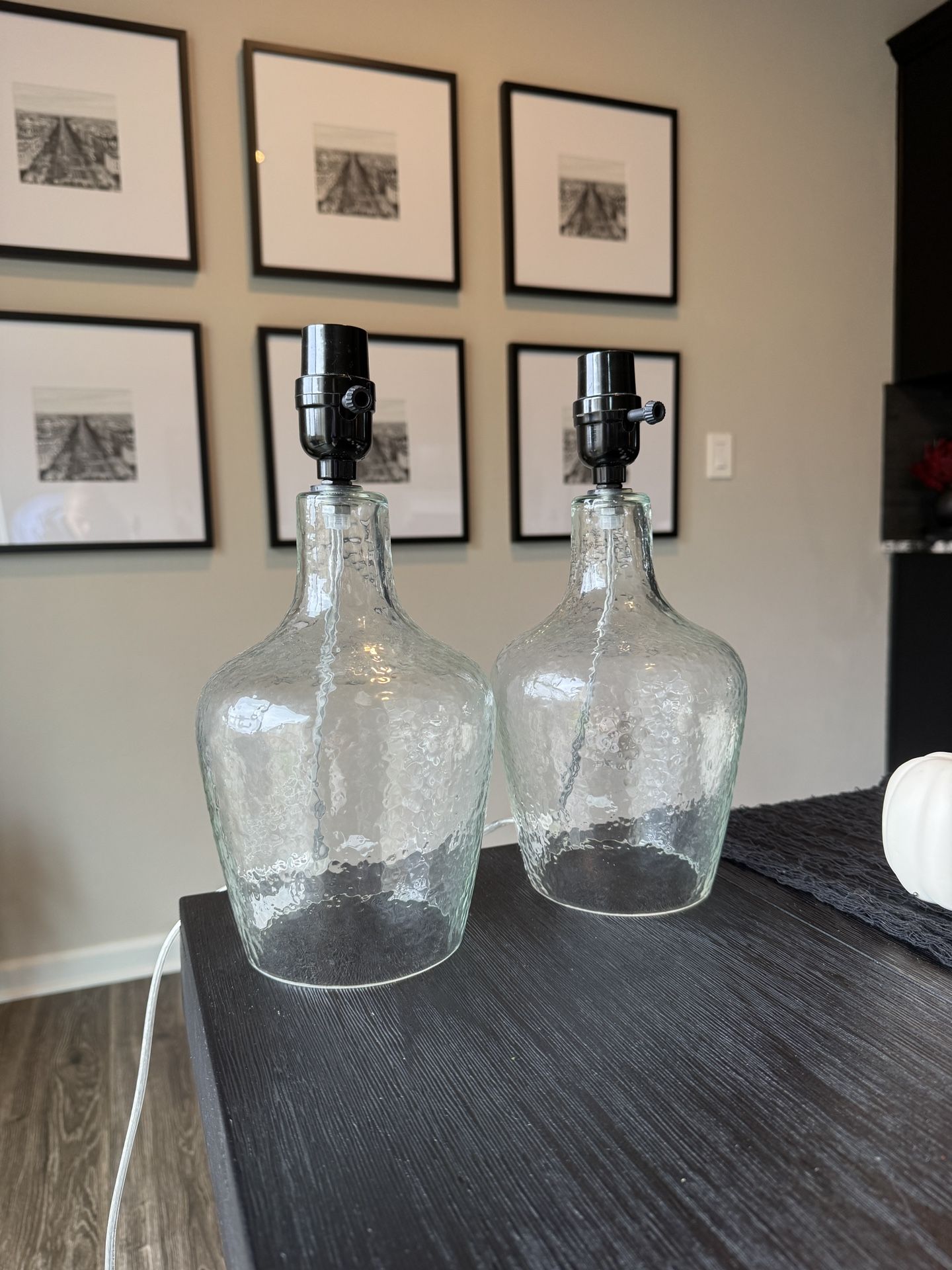 2 Glass Table Lamps 