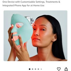 Qure LED Skin Care FDA Cleared LED Face Mask With 5 Different Modes - Red and Blue Light Therapy Face Mask In One Device with Customizable Settings, T