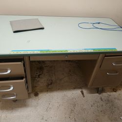 Desk, Filing Cabinet, Table