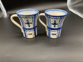 Ceramic Mugs Pottery Signed