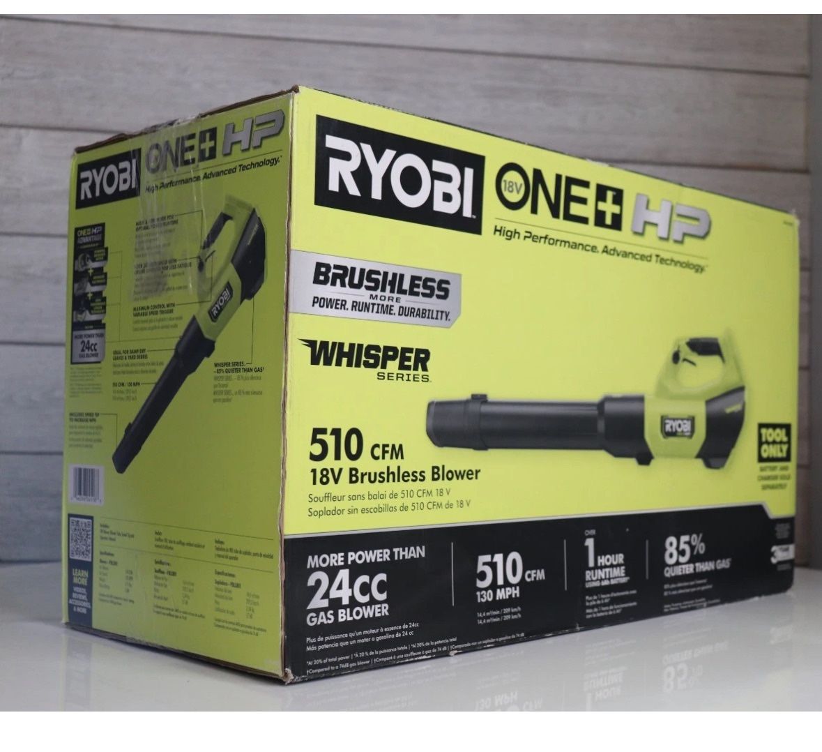 Ryobi ONE+ HP 18V Brushless Blower – 510 CFM Whisper Series Tool Only