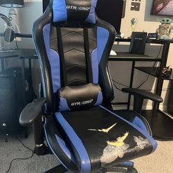 GTRACING Gaming Chair with Speakers Bluetooth Music Video Game Chair Audio Ergonomic Design Heavy Duty Office Computer Desk Chair（Blue）
