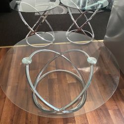 Three Glass Tables Set