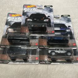 Hot Wheels Premium Fast & Furious Fleet Set S2000 Mustang Hellcat Jeep Defender