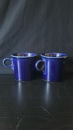 Mugs Fiesta Ware pottery Navy blue  $5 each or all 7 for $20 porch pick up
