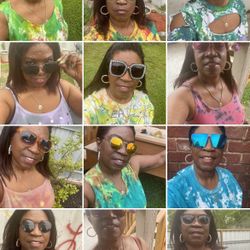 Tie-dyed T-shirts  M-xl $10-$15 each  &Sunglasses $10 each male and female