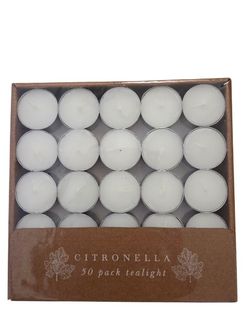 World Market citronella 50-pack tea light candles, white. NWT.