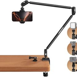 CAMBOFOTO 33" Magic Arm w Desk Clamp, Overhead Camera Mount, Desk Phone Mount