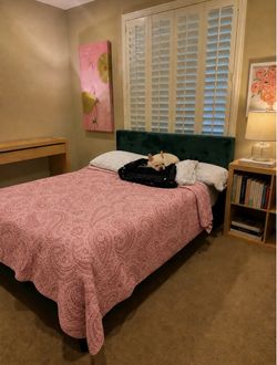 Green Velvet Queen Bed Frame