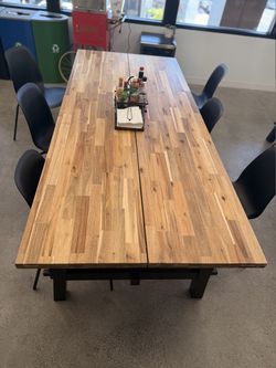 Large Butcher Block Dining Table - 92" x 34.5"