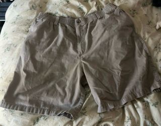 (HB) Harbor Bay by DXL Men’s Shorts 1X – Gray/Taupe – Elastic Waist