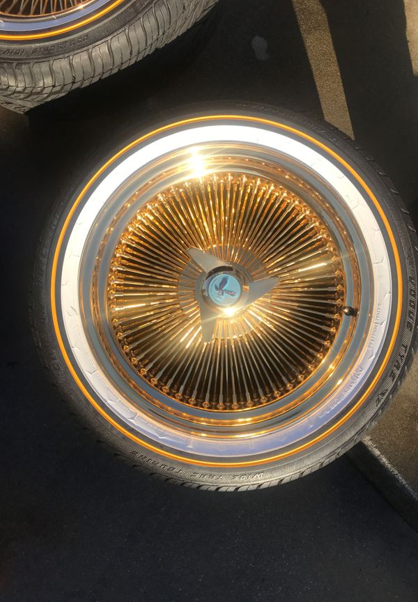 18 inch 5times gold zenith spoke rims and vogue tires for Sale in