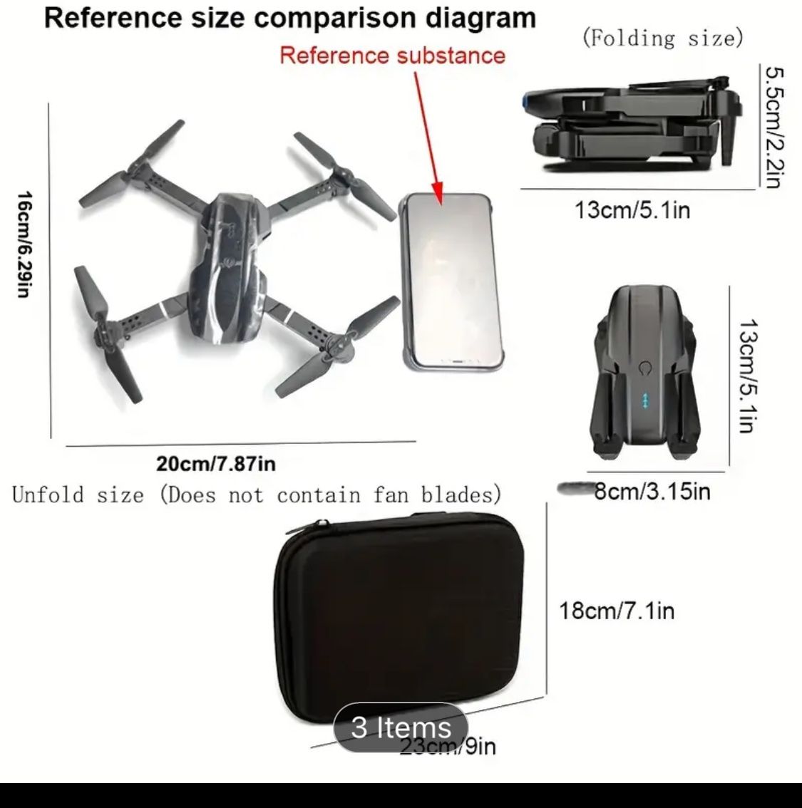 Drone - E99pro Foldable Drone - Quadcopters & Multirotors with 360° Stunt Rolling, One-Key Takeoff and Landing, SD Camera, Four-Axis Aircraft, Remote 