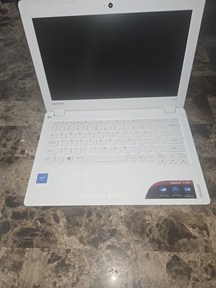 Lenovo 80WG 12 Inch Laptop Windows 10×64 Based System 4GB memory 30 GB SSD Has Integrated web cam has 3 USB Afemale Ports has Display port