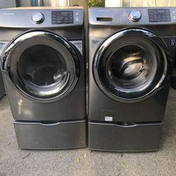 SET WASHER AND DRYER PEDESTALS SAMSUNG 🆓️ Free Delivery 🆓️ STAINLESS STEEL 