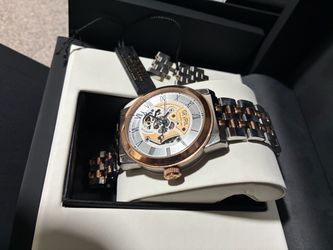 Gevril Automatic Skeleton Dial Two-Tone Watch