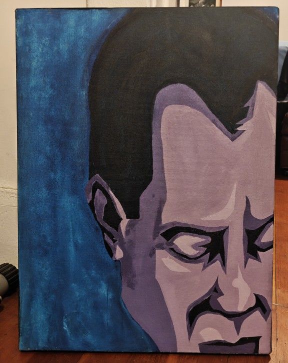 Original Dracula Painting (oil on canvas, unknown artist) Pop Style