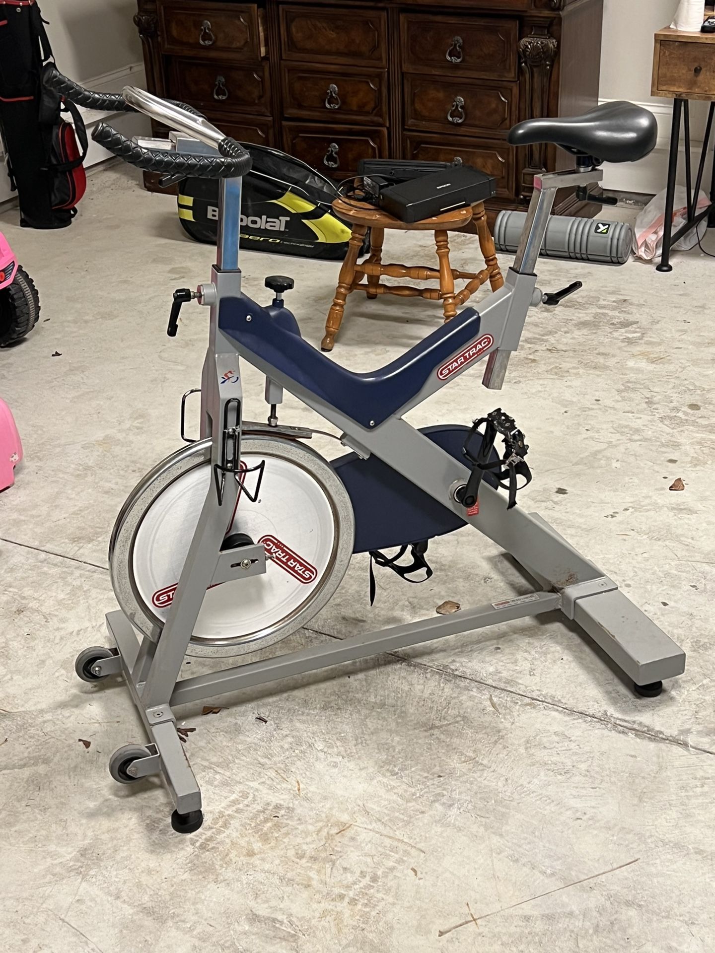 Star Trac Stationary Silver Spin Bike 