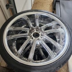 Price Drop! 20  Inch Chrome wheels and tires