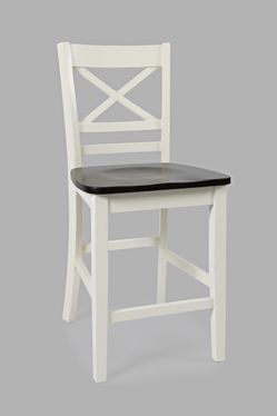 Asbury Park White/Autumn Brown X Back Stool (Set of 2)