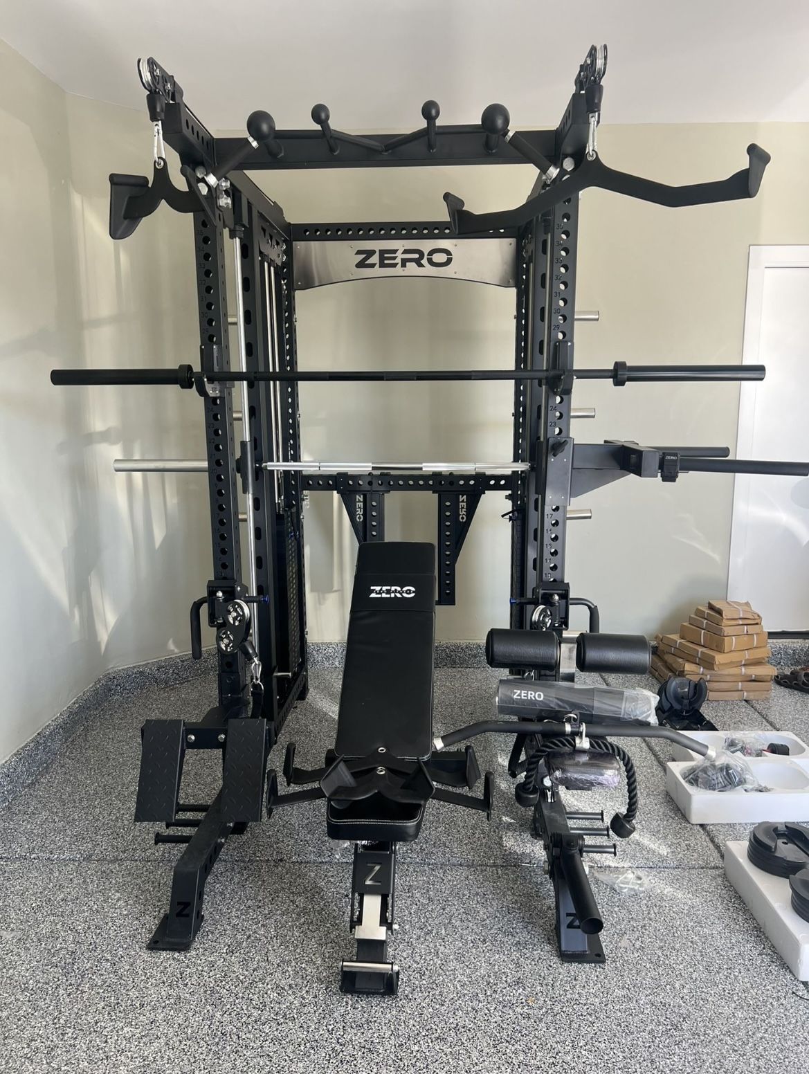 ‼️FREE DELIVERY/INSTALLATION ‼️Smith Machine 500 | Adjustable Bench | 245lb Cast Iron Olympic Weights | 7ft Olympic Bar | Fitness | Gym Equipment