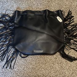 New Victoria’s Secret Black Leather Tassel Backpack