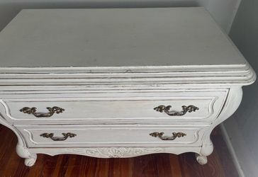 Hickory Manufacturing Co - 2 distressed white, hardwood, dressers. - $ 50 each.