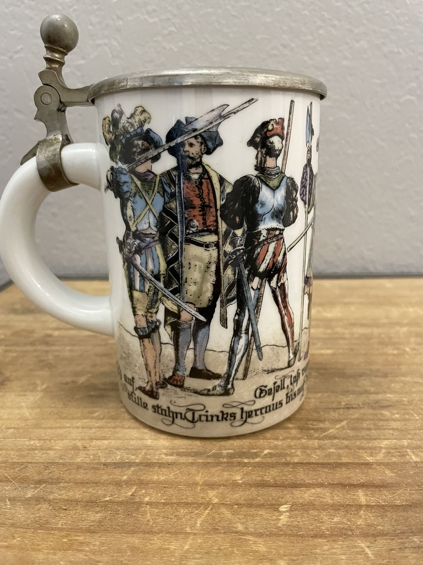 Authentic German Beer Stein W/ Pewter Lid