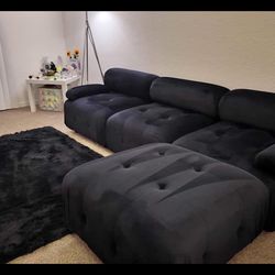 black velvet couch