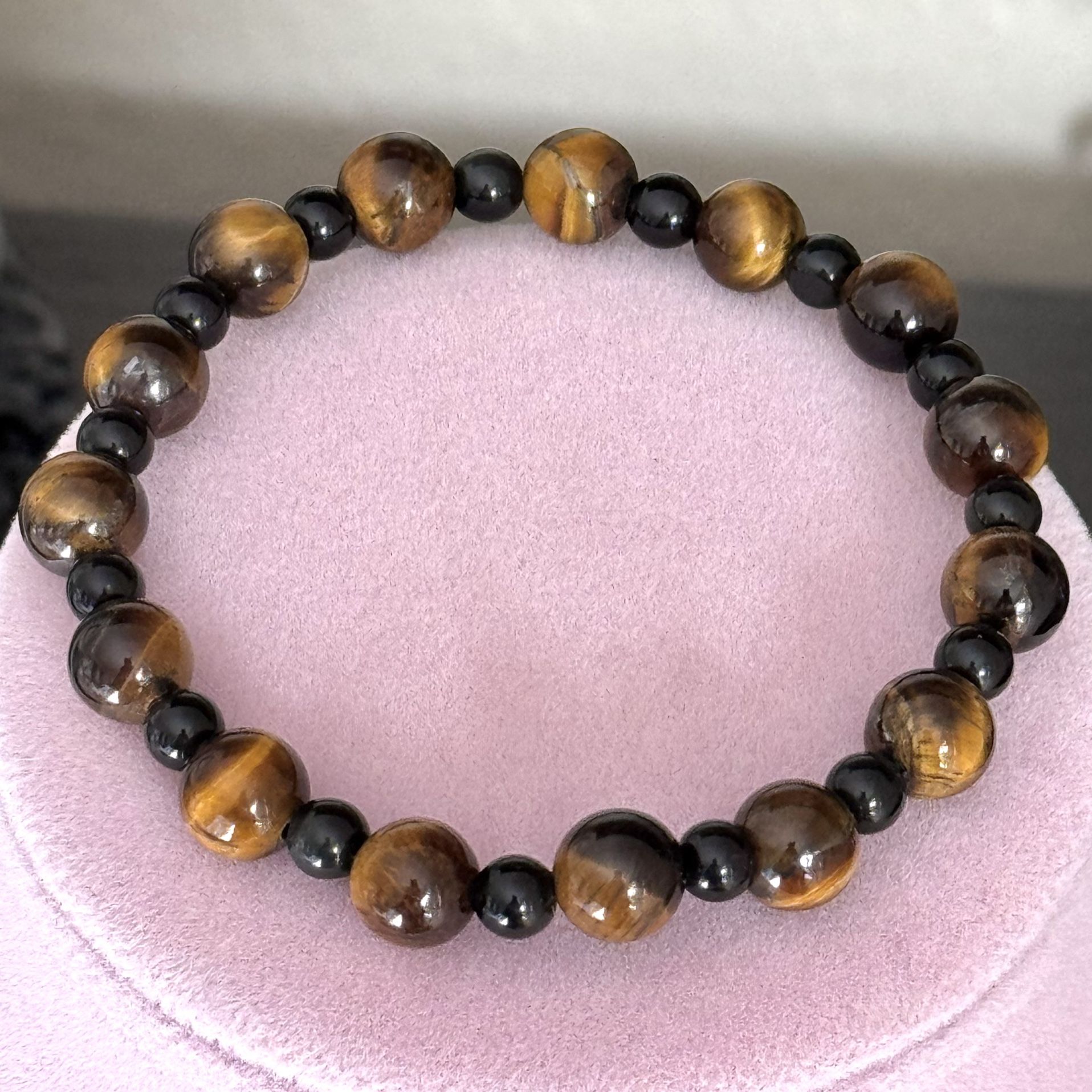 Tiger’s Eye & Obsidian Bracelet